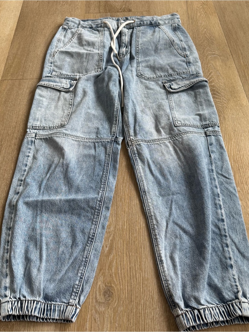 American Eagle Outfitters Light Blue Cargo Jogger Jeans